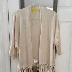 Roberta Roller Rabbit silk and cashmere cardigan. Bohemian! Size L.